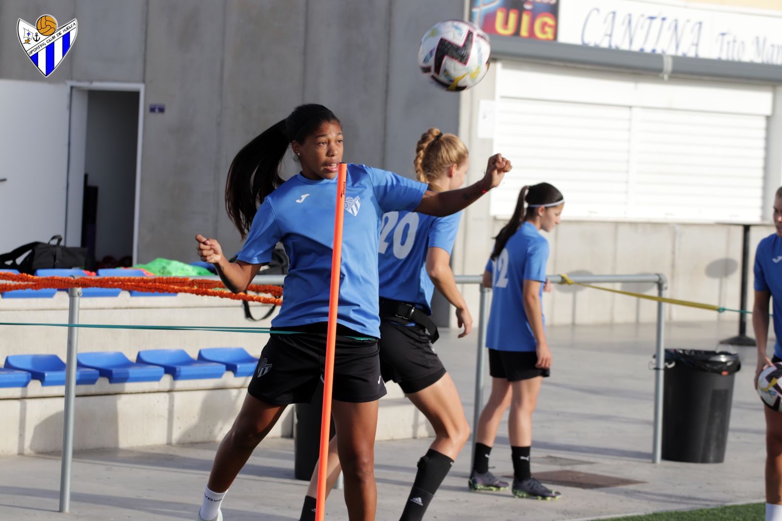 Entrenamiento del Sporting de Huelva.
