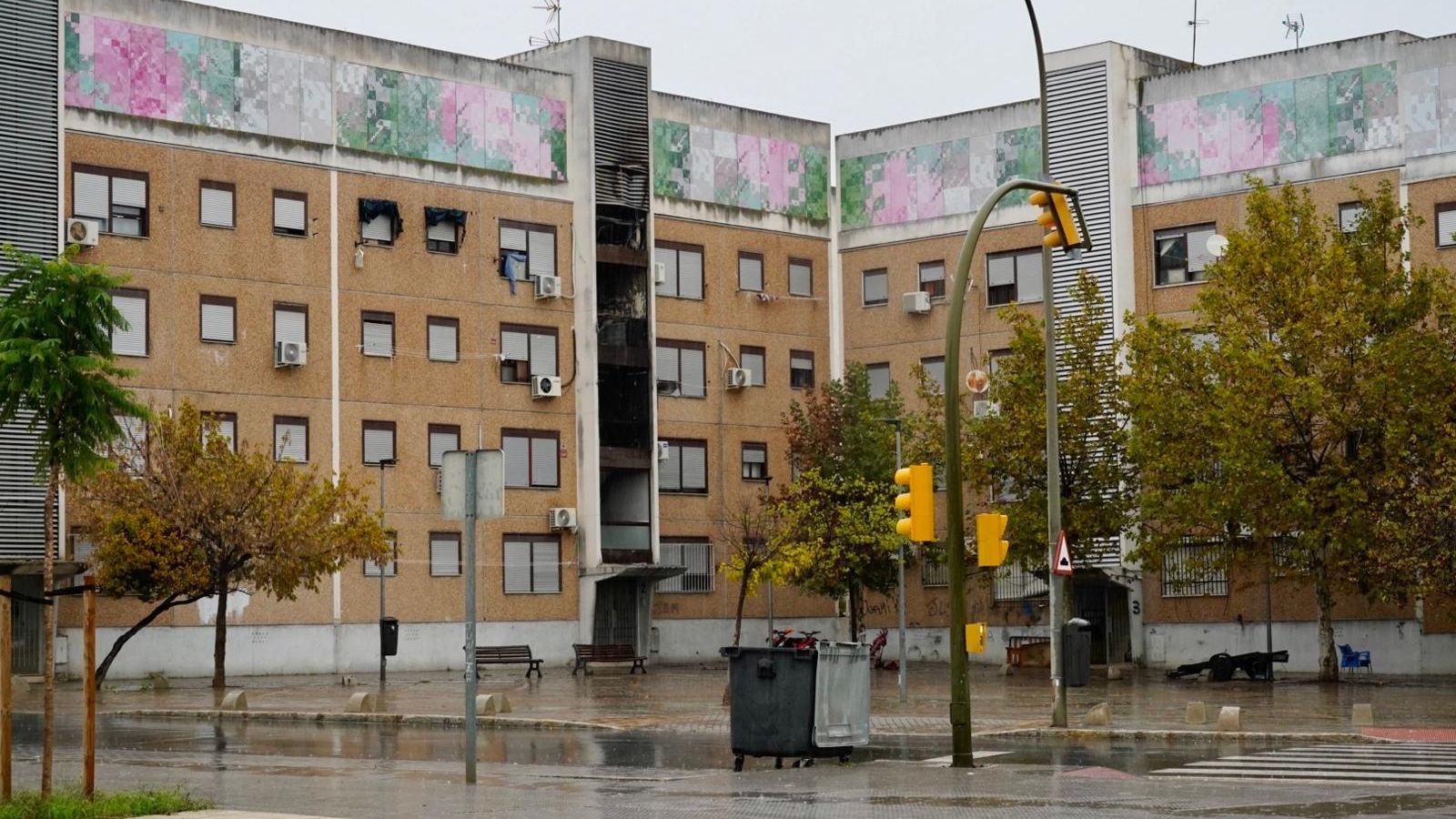 Plaza Violeta de El Torrejón, este martes.