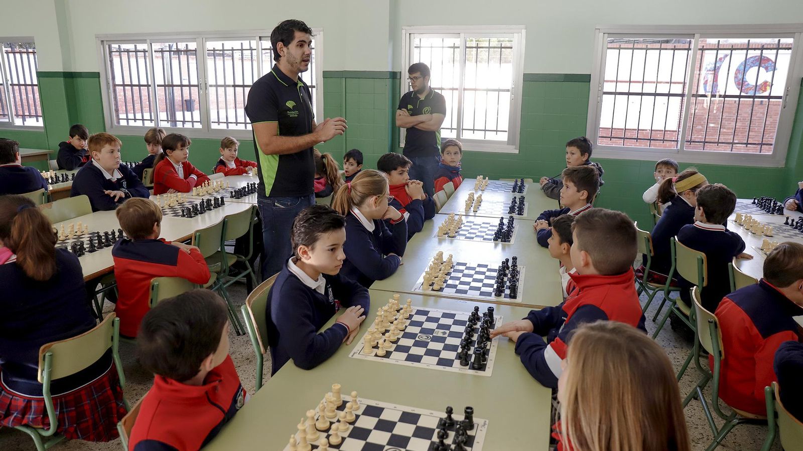 Un momento del torneo clasificatorio en el colegio Rosario Moreno de la Fundación Unicaja.