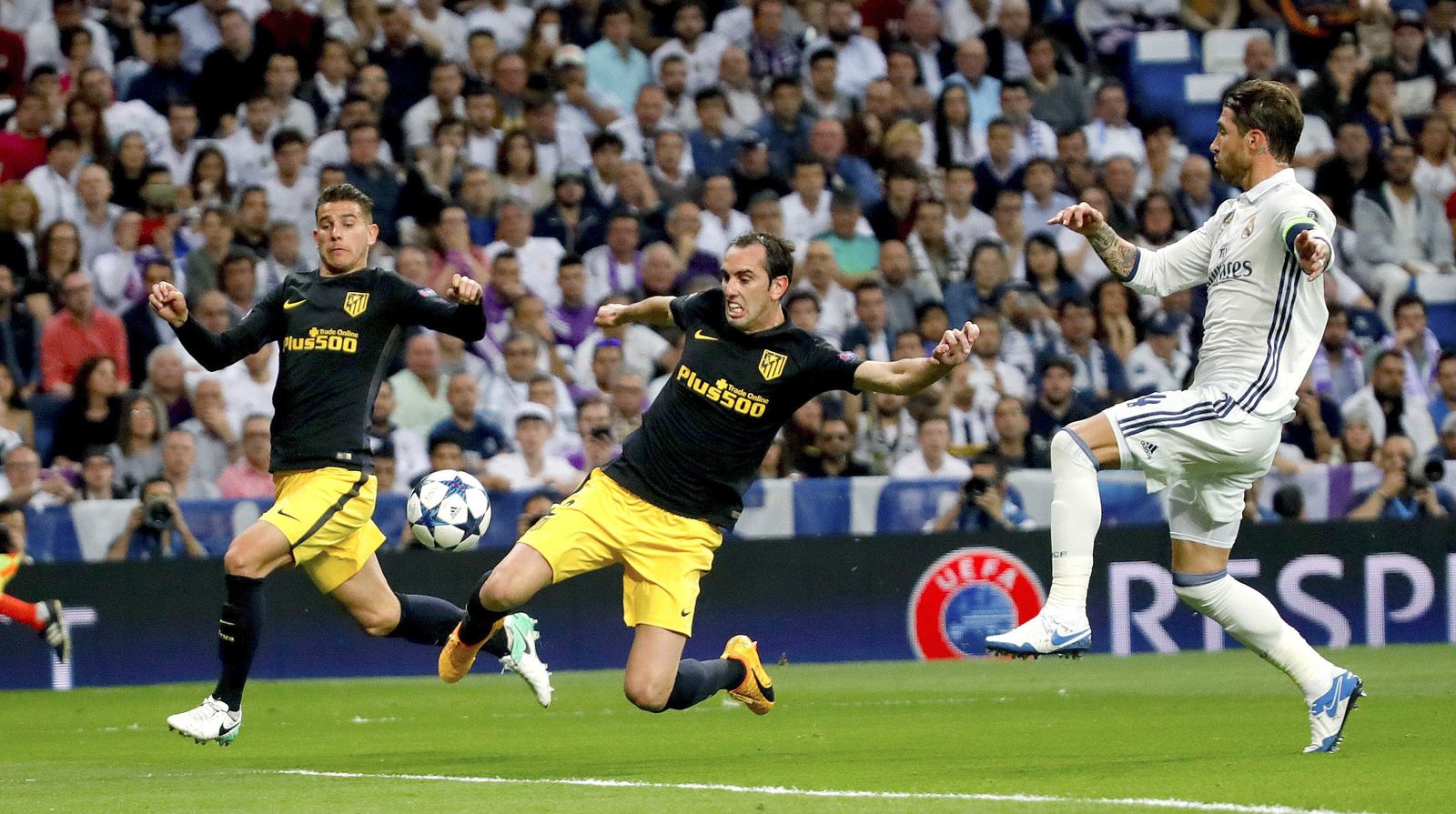 La ida de semifinales del Madrid-Atlético de 'Champions'