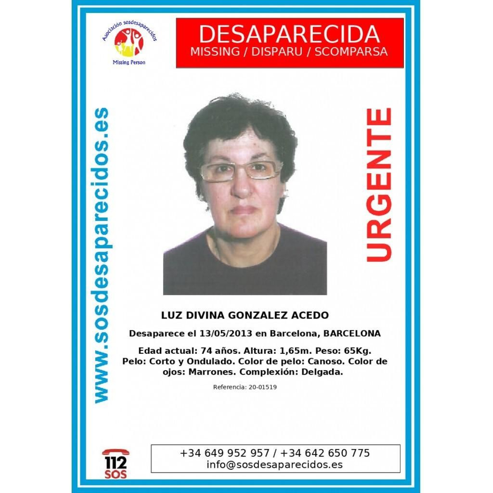 Imagen de la desaparecida
