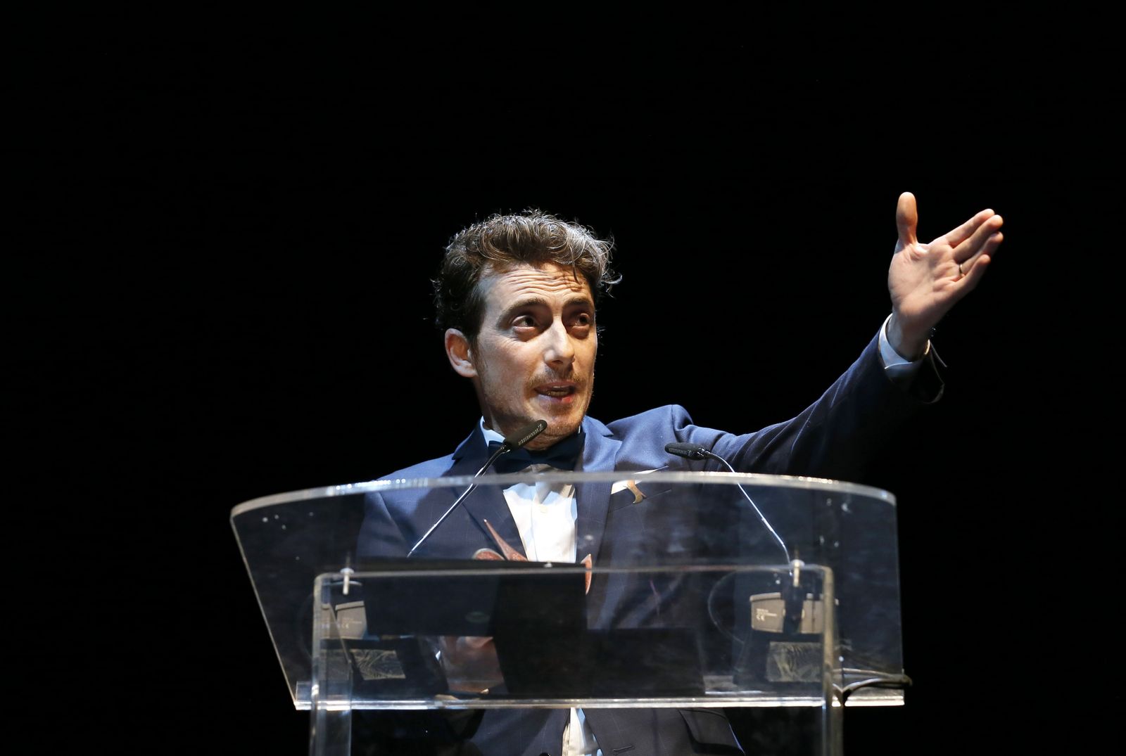 Víctor Clavijo, el pasado año recogiendo su quinto premio Unión de Actores.