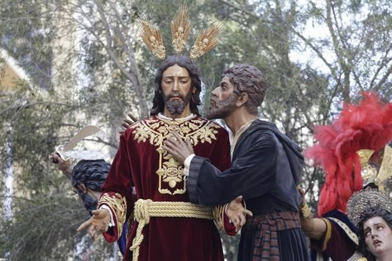 Detalle de la imagen de San Pedro con Nuestro Padre Jesús del Prendimiento.

Foto: Marilu Báez / L. M. Gómez Pozo