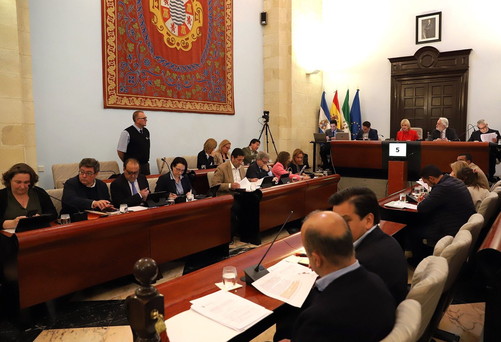 Celebración del pleno municipal, este martes en el Ayuntamiento.