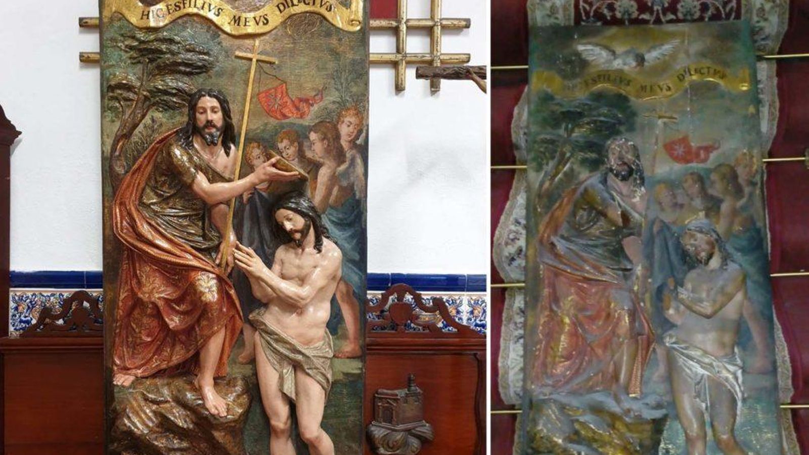 El relieve antes y después de la intervención.