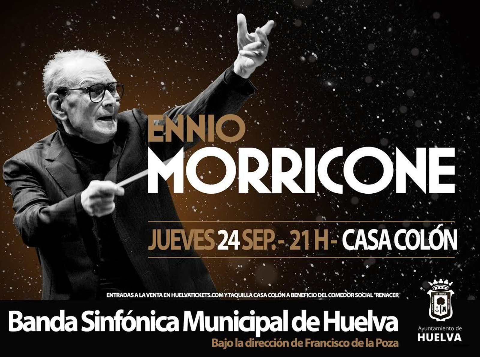 Cartel del concierto en honor al músico italiano Ennio Morricone.