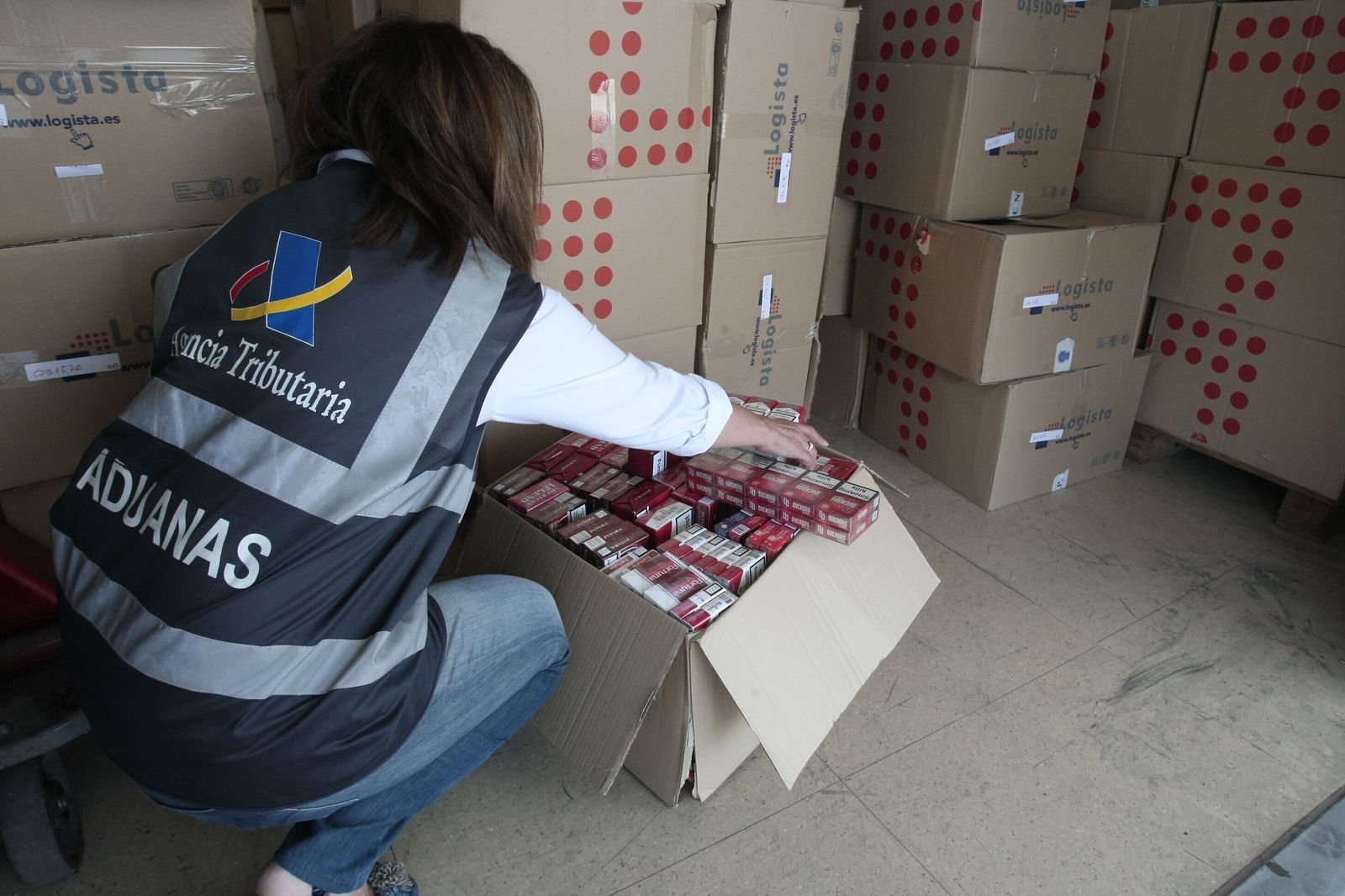 Tabaco intervenido en el Puerto de Algeciras.