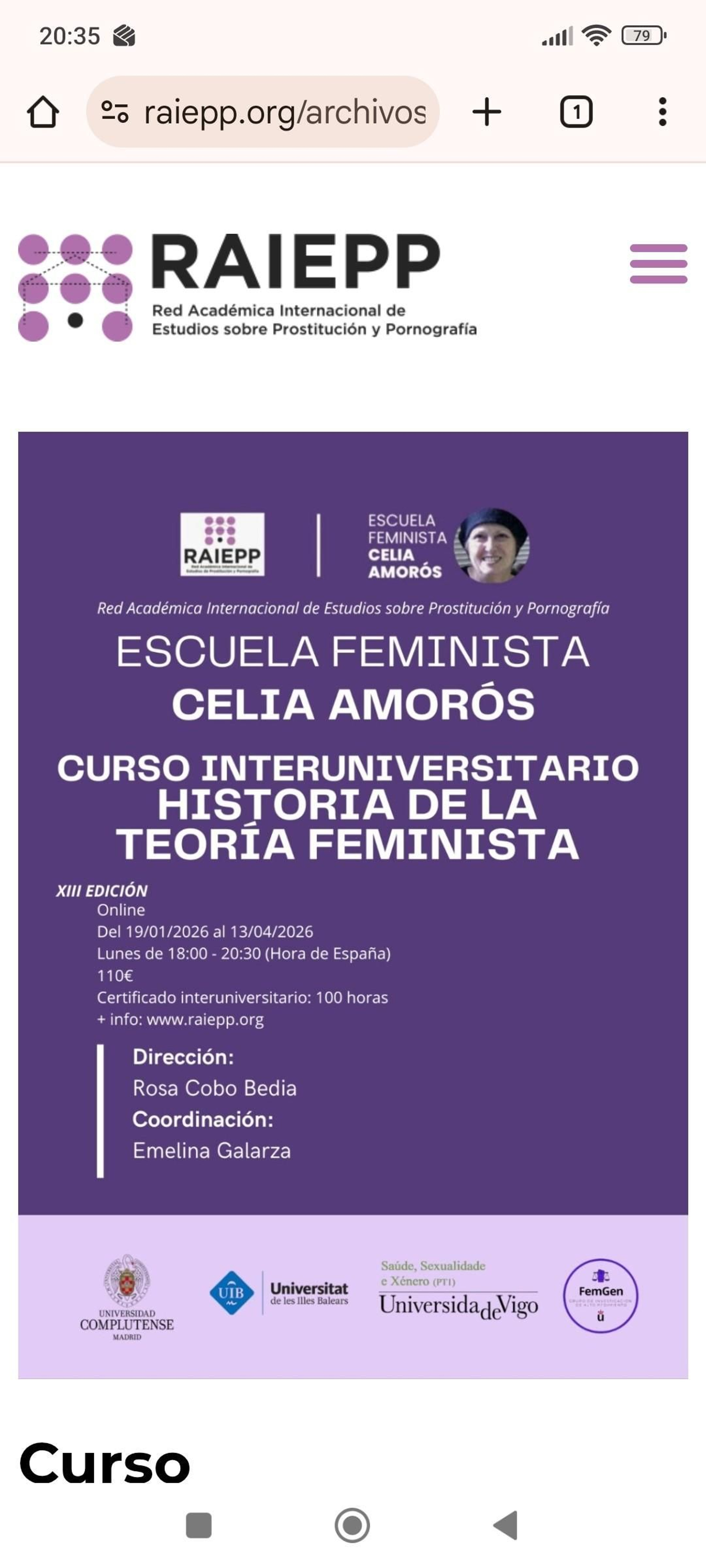 Cartel del curso.
