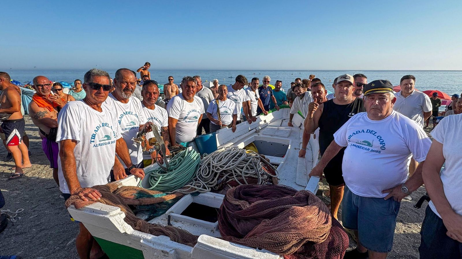 Foto de familia antes de empezar la recreación del copo