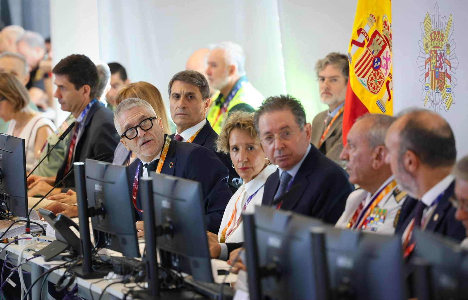 El ministro del Interior, Fernando Grande-Marlaska, presidiendo la reunión de Coordinación de Seguridad de la cumbre.