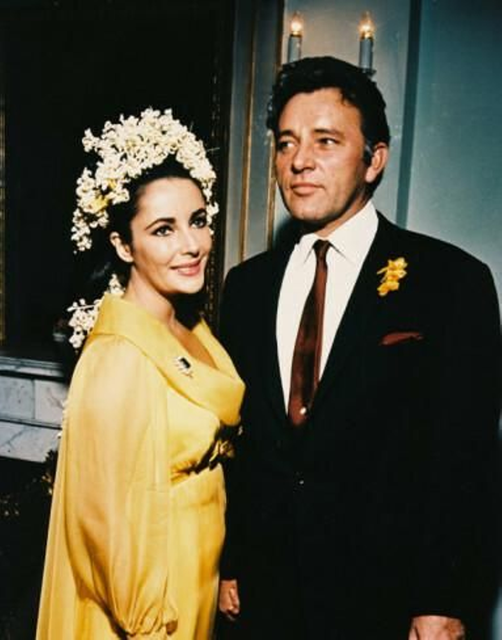 Liz Taylor y Richard Burton, en su primera boda.