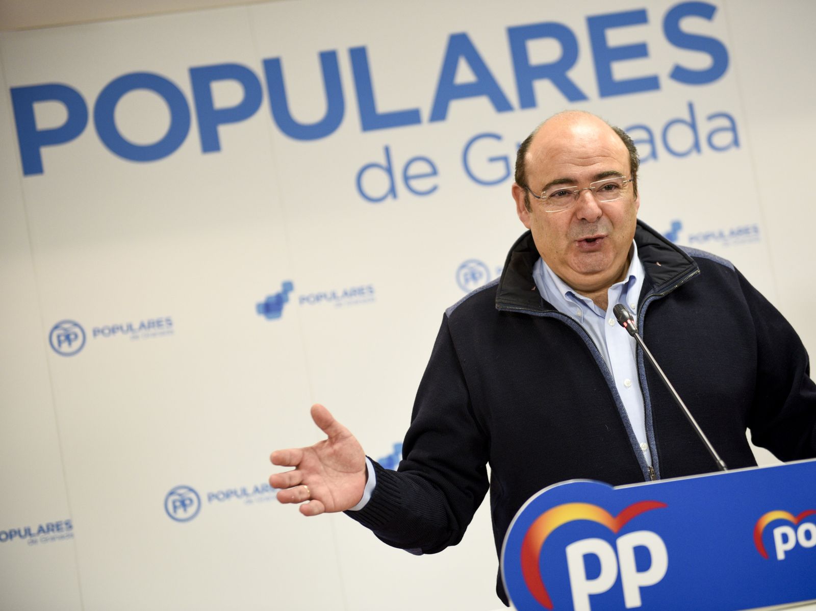 Sebastián Pérez, durante su intervención para celebrar el primer aniversario de las elecciones andaluzas