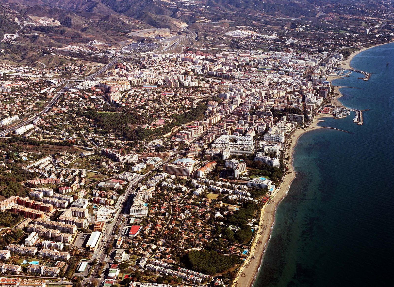 Vista aérea de Marbella.