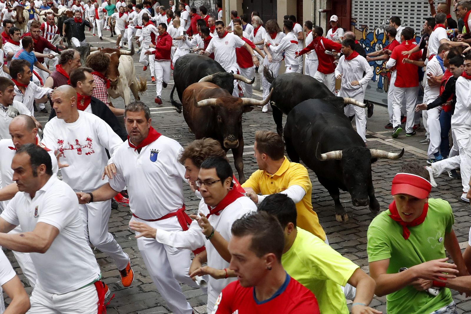 Las imágenes del último encierro de los sanfermines