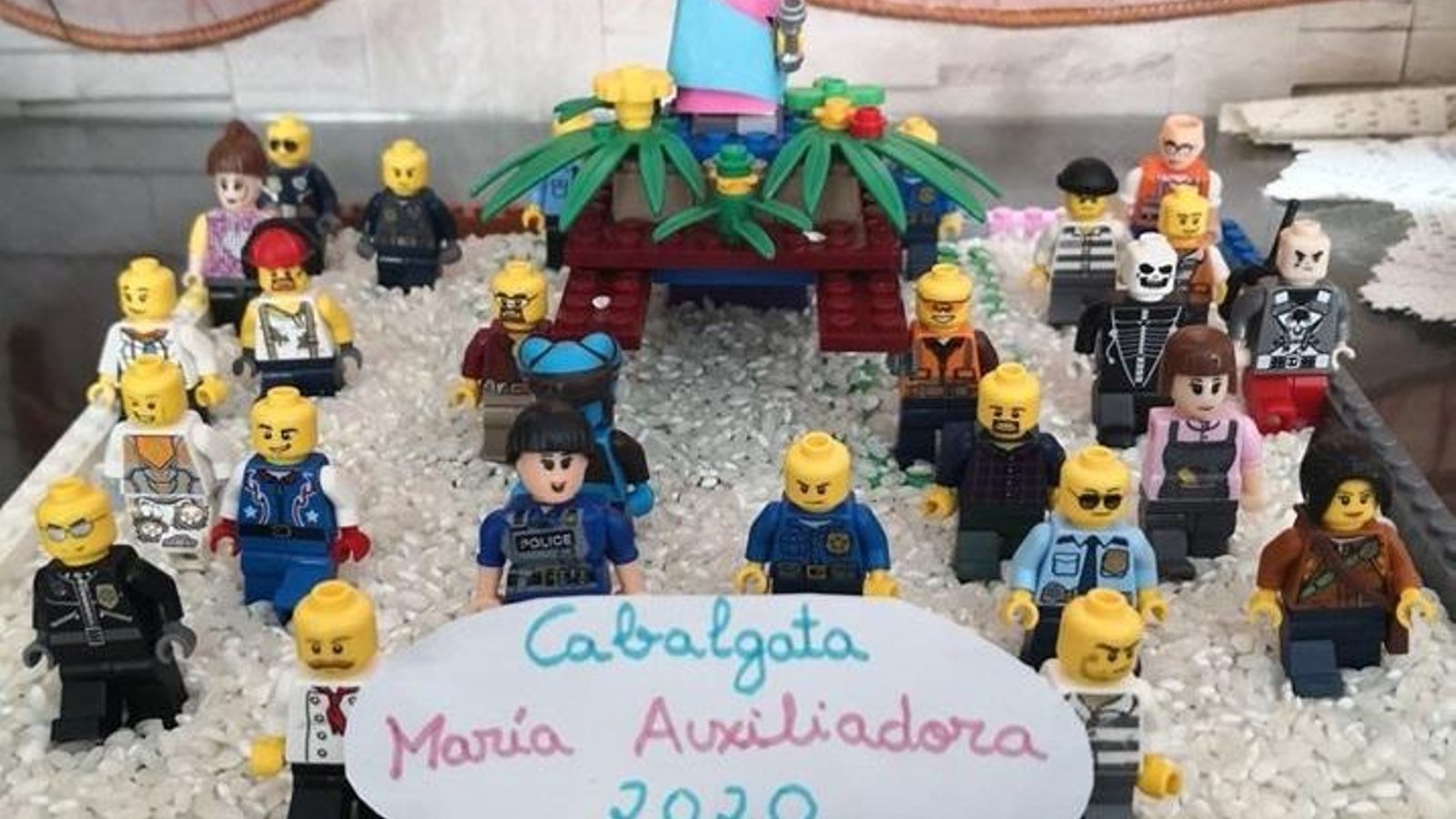 Recreación de la cabalgata de María Auxiliadora en Playmobil.