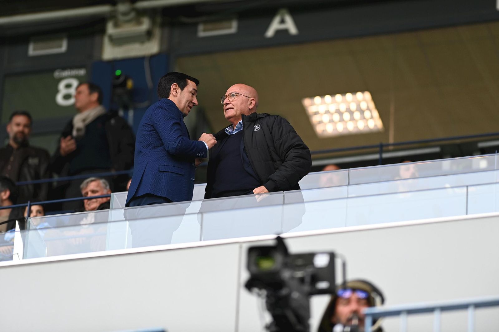 López Nieto, en el palco de La Rosaleda