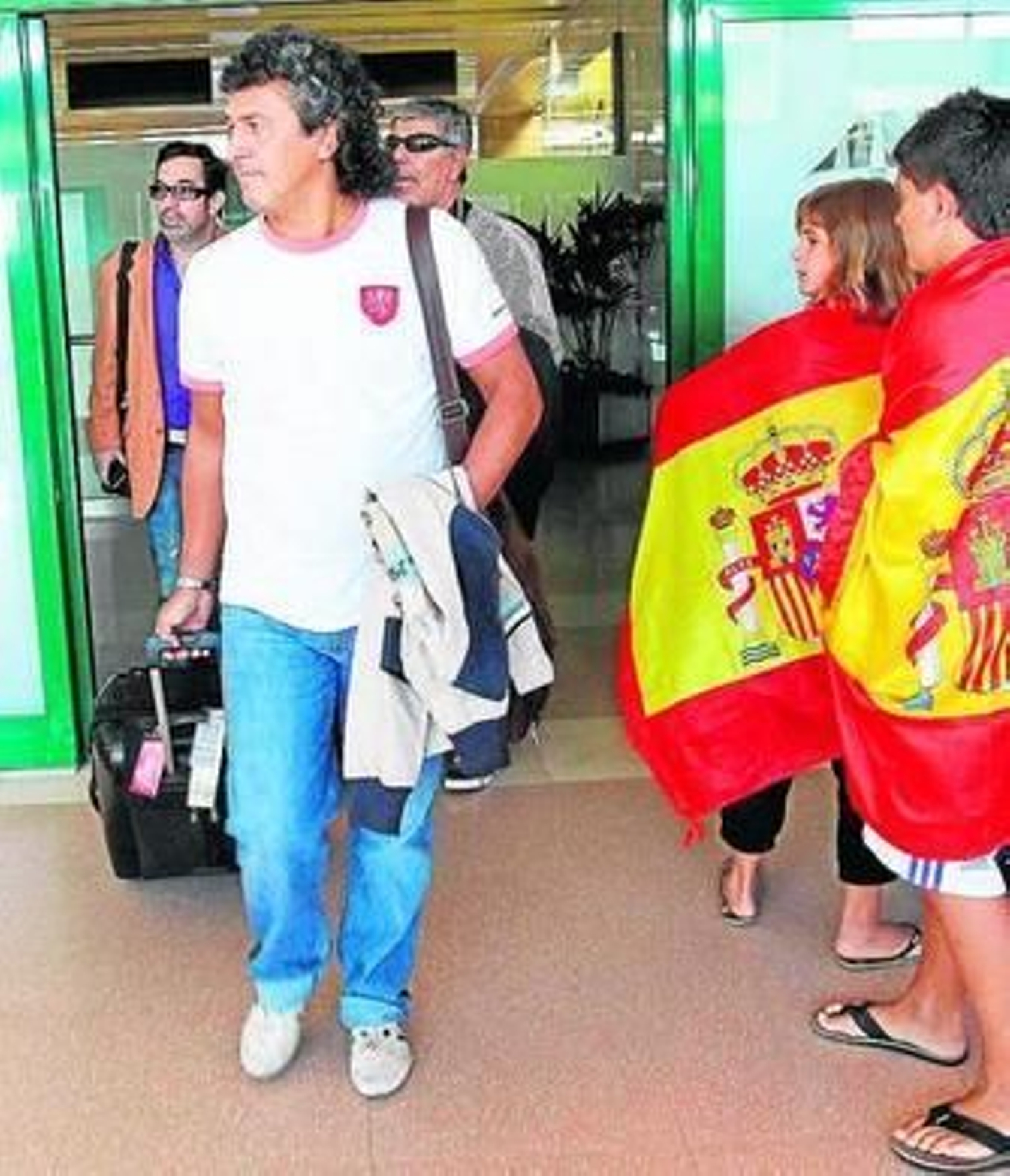 Néstor Gorosito, a su llegada ayer al aeropuerto de Jerez.