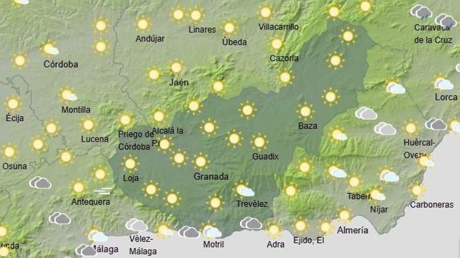 El Tiempo en Granada el 6 de noviembre de 2024