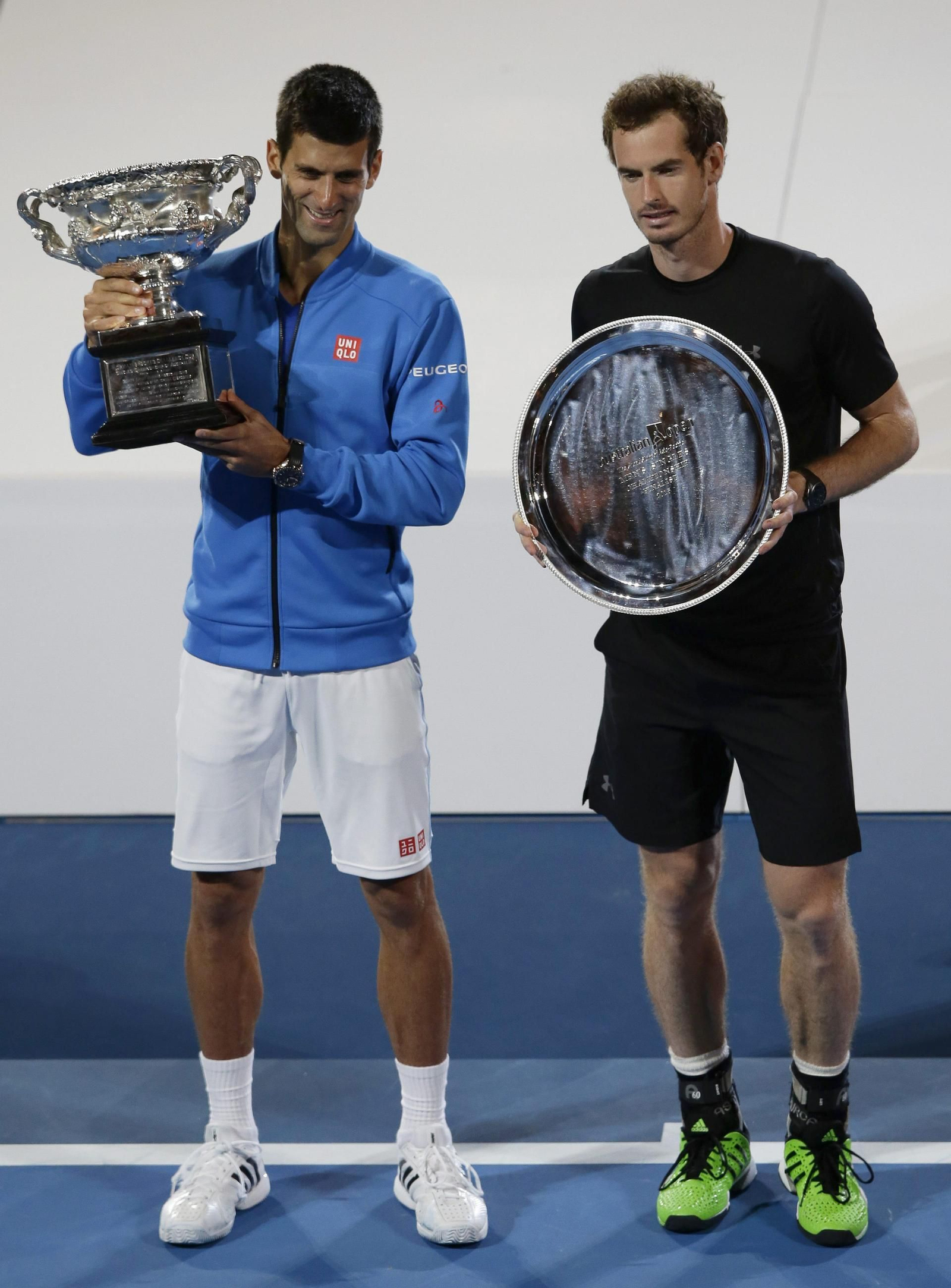 Murray y Djokovic, en la final de Australia en 2015.