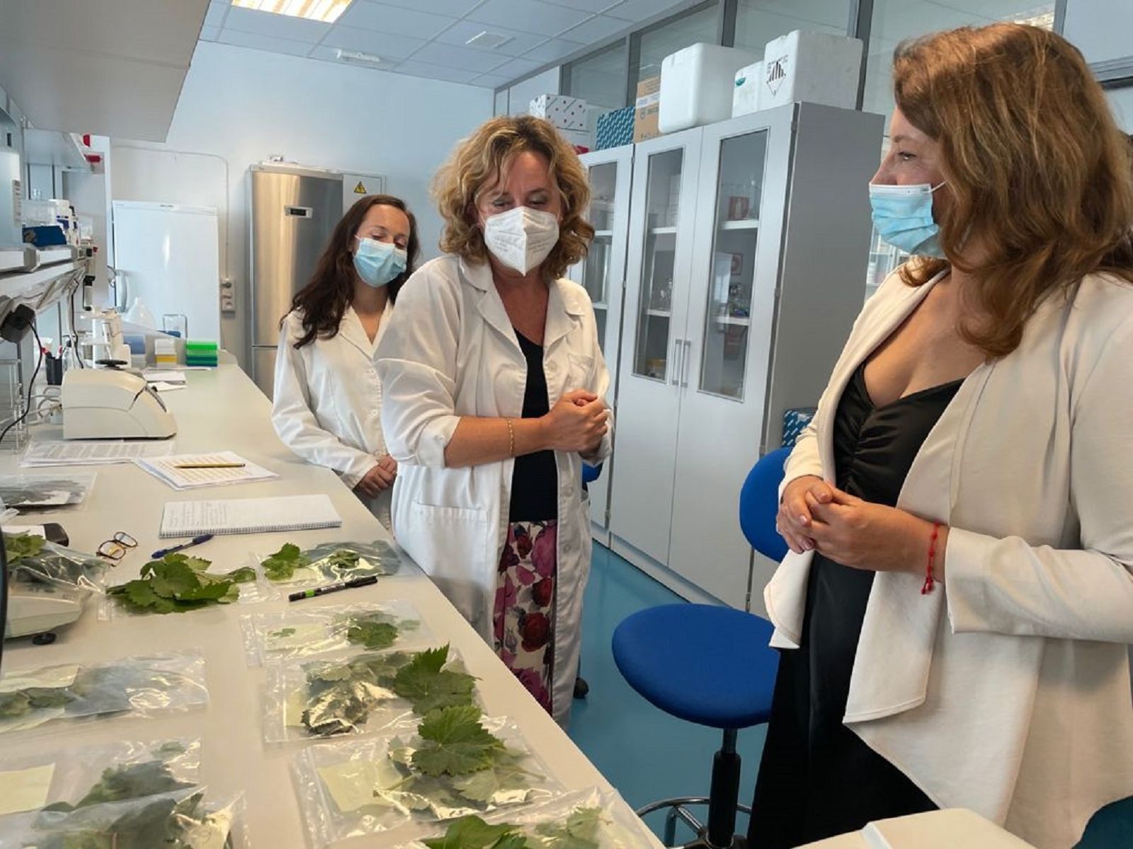 La consejera, en uno de los laboratorios del Ifapa del Rancho La Merced.