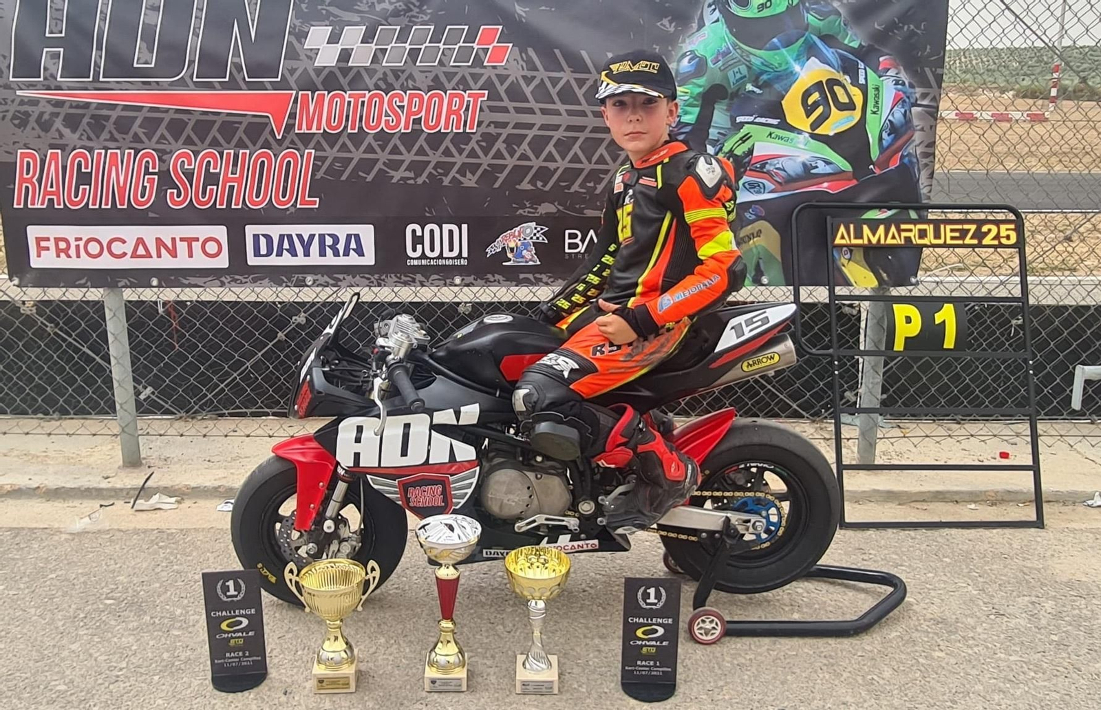 Antonio López Márquez, campeón de Andalucía en la categoría de MiniGP 110 4T.