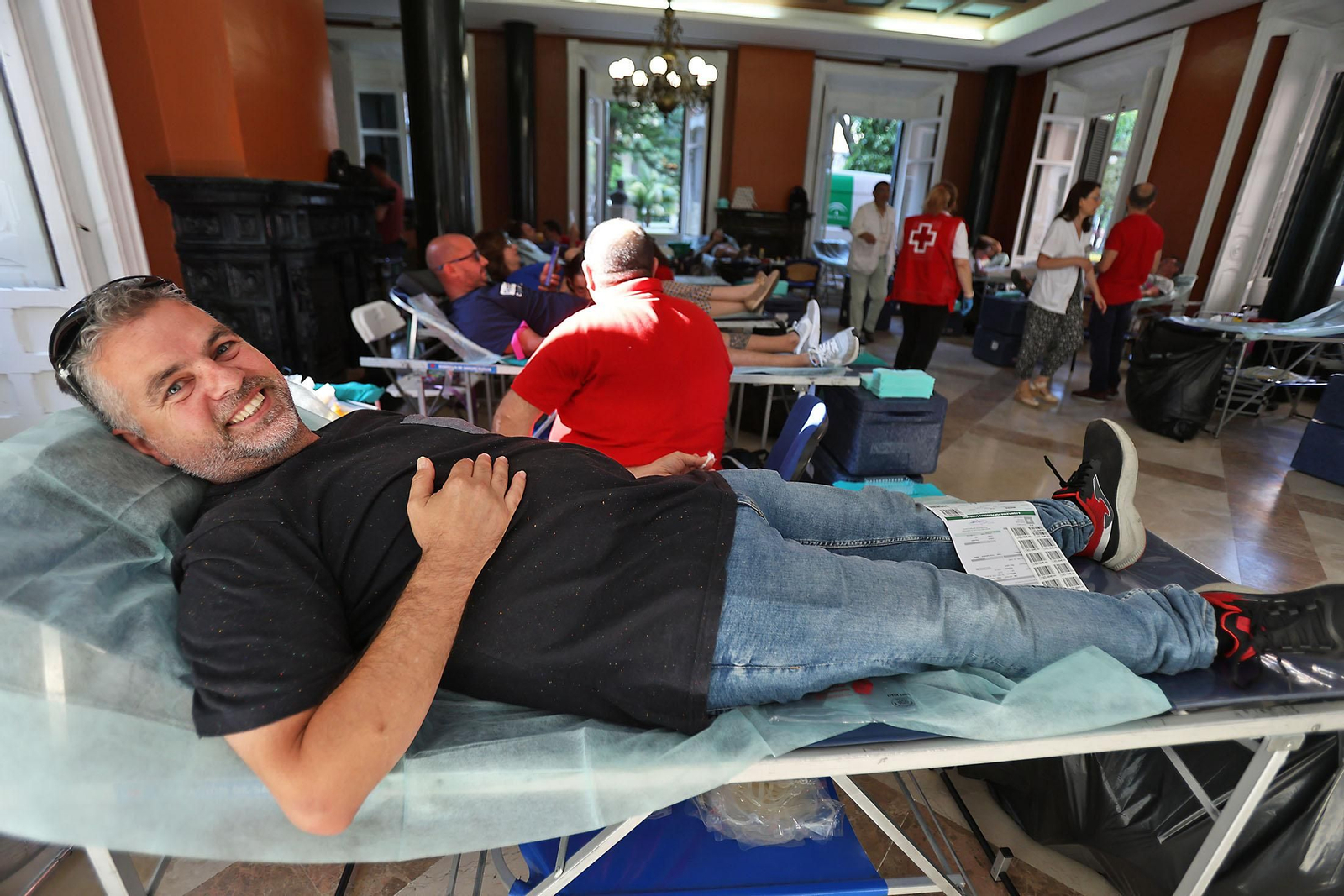 Imágenes de la macrocolecta de sangre en la Casa Colón de Huelva