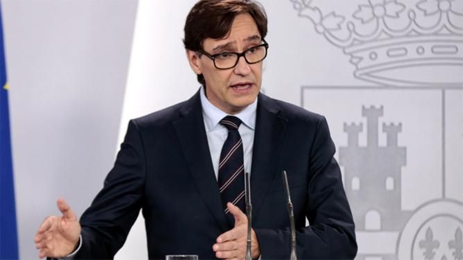 El ministro de Sanidad, Salvador Illa, durante se comparecencia este pasado miércoles.