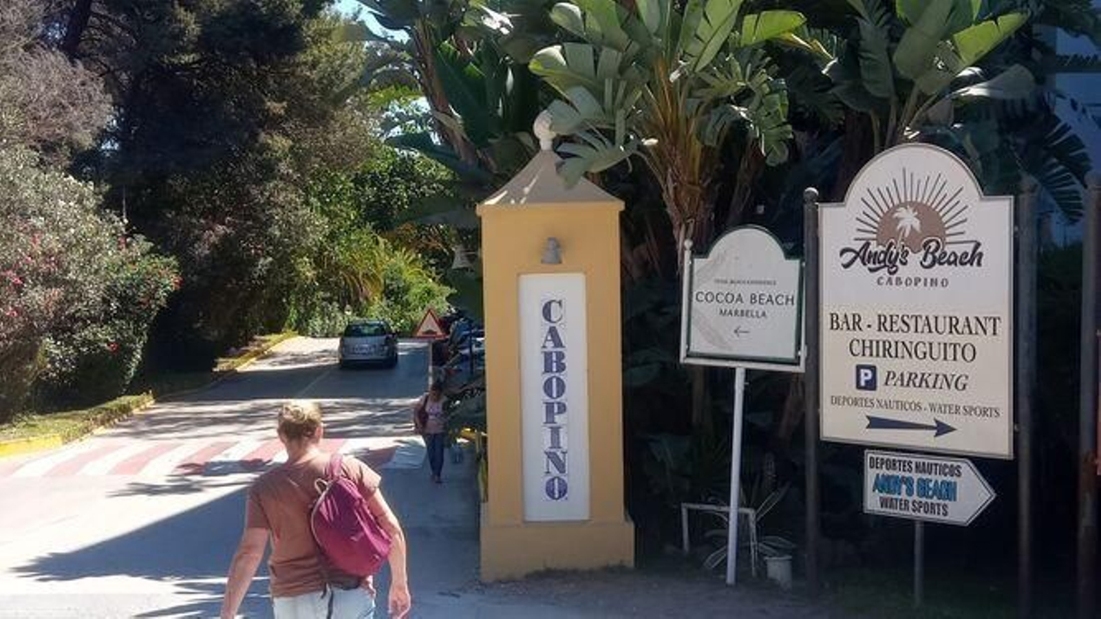La entrada a la urbanización Cabopino, en Marbella. La entrada a la urbanización Cabopino, en Marbella.