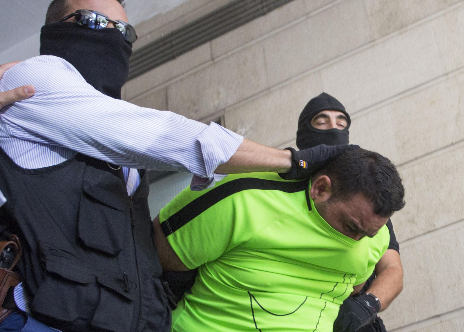 Ricardo García Hernández, 'el Pollino', trasladado por la Policía a los juzgados de Sevilla.