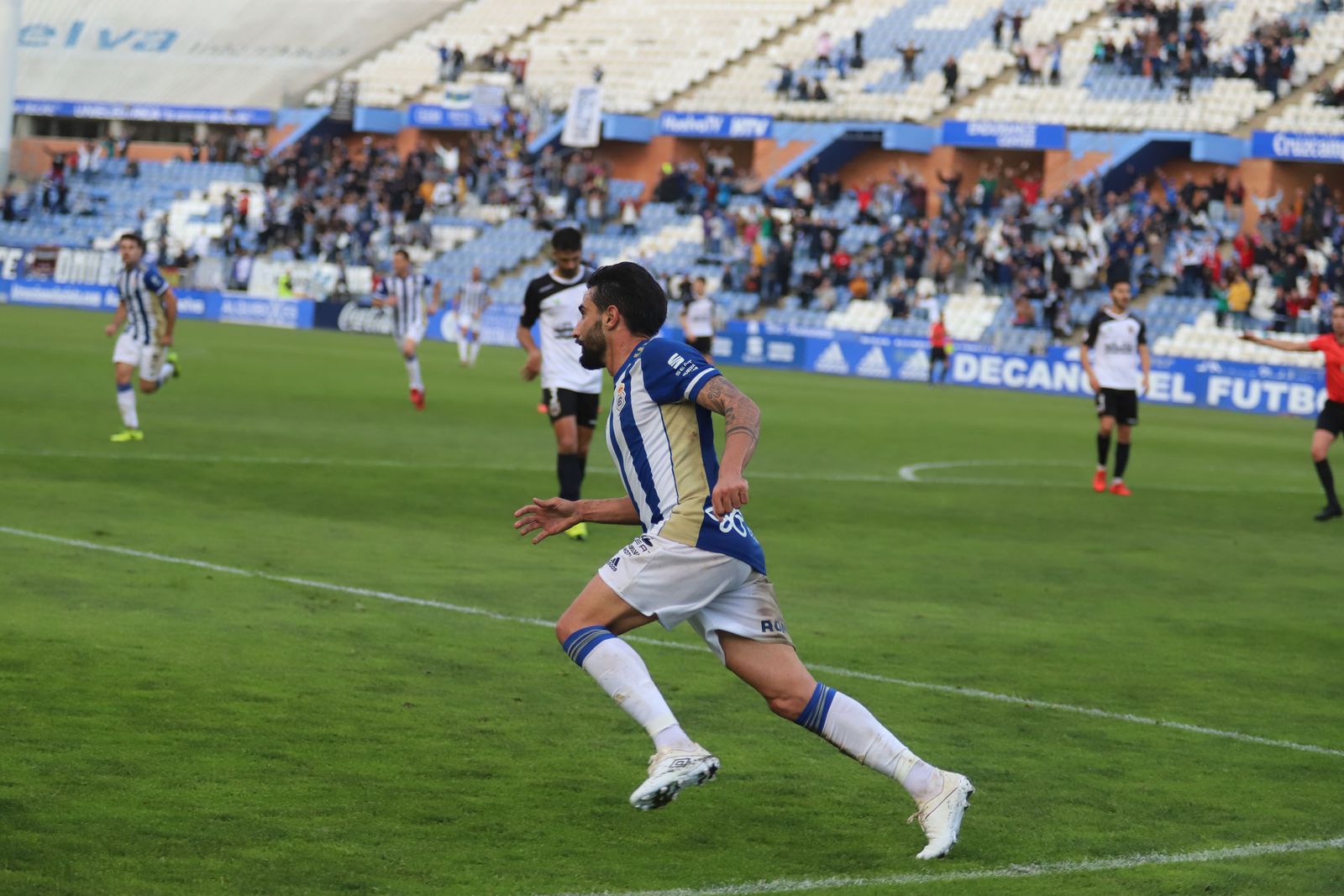 Chul, tras marcar al Mérida en el Nuevo Colombino, uno de sus 3 goles esta campaña.
