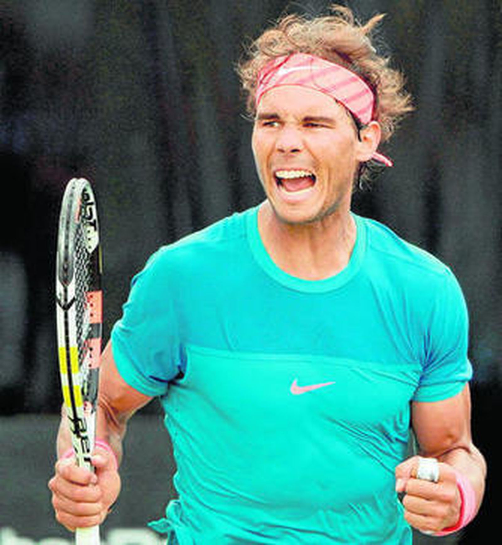 Rafa Nadal celebra el pase a la final del torneo de Sttutgart.