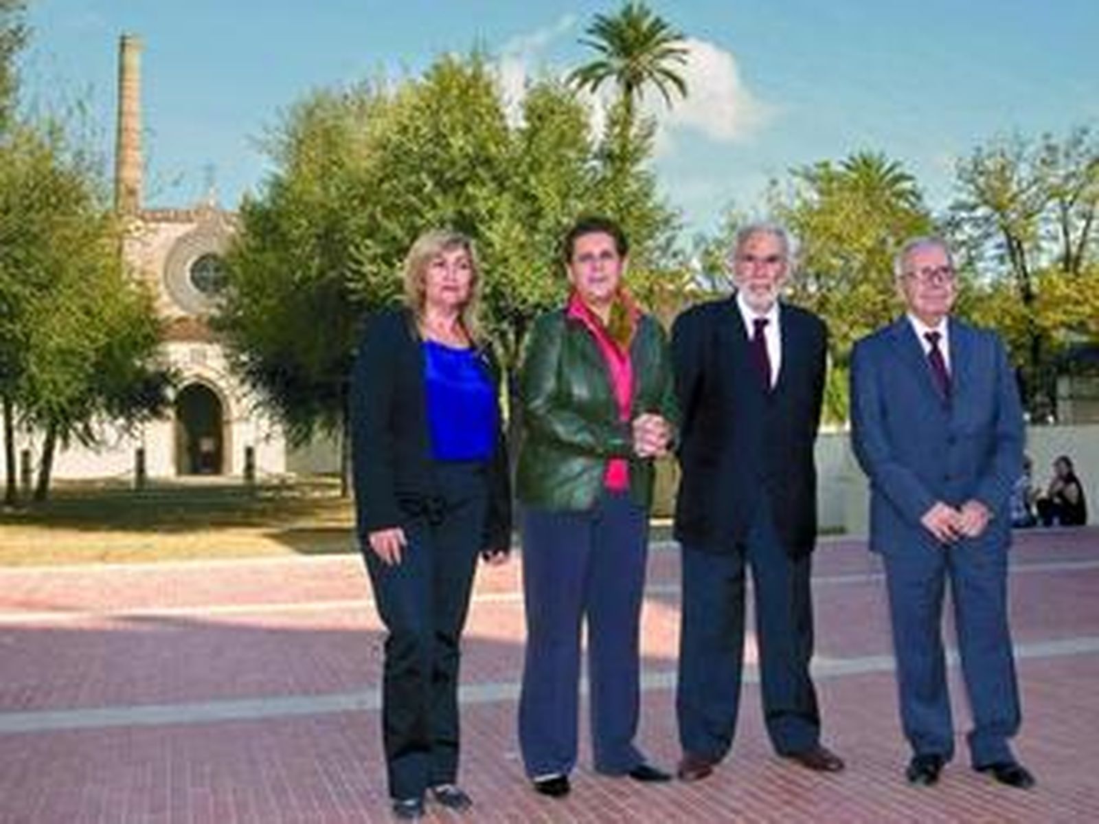 Rosalía Gómez, Rosa Torres, Castilla del Pino y García Baena, ayer.