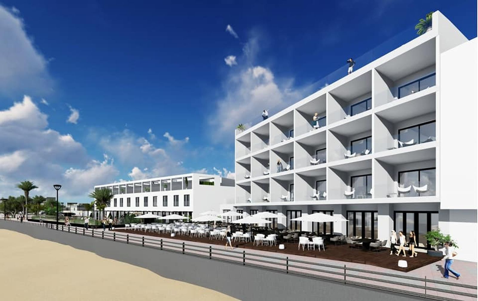 Una de las imágenes del proyecto del nuevo establecimiento proyectado en el antiguo hotel Cruz del Mar de Chipiona.