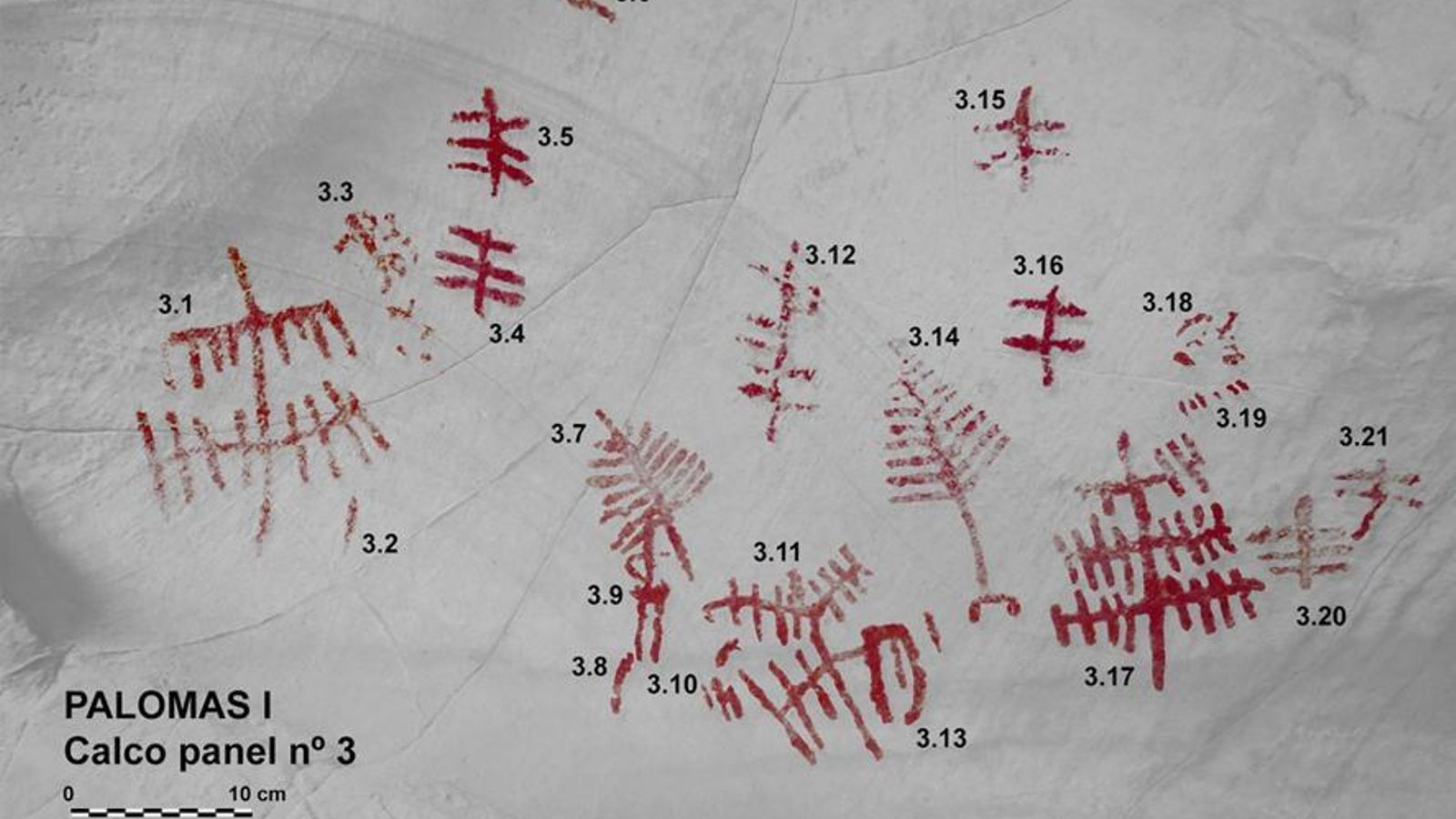 Panel nº 3 de los ramiformes cueva de las Palomas I (Tarifa).