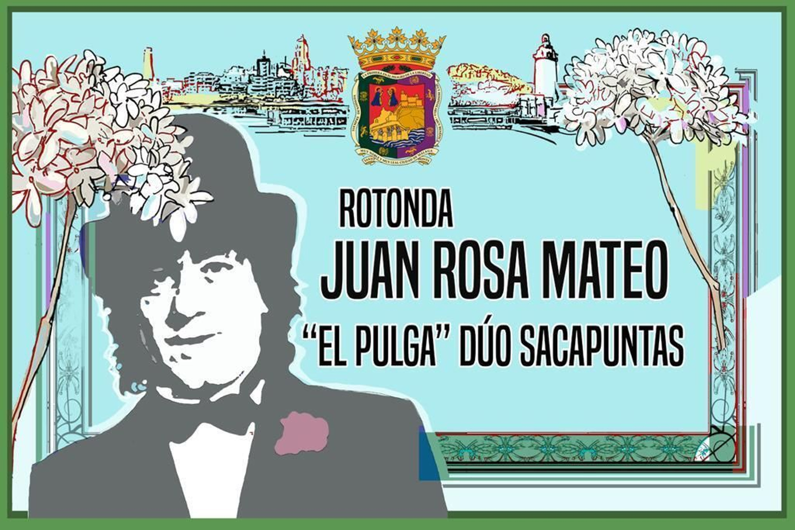 La placa del humorista Juan Rosa 'El Pulga'.