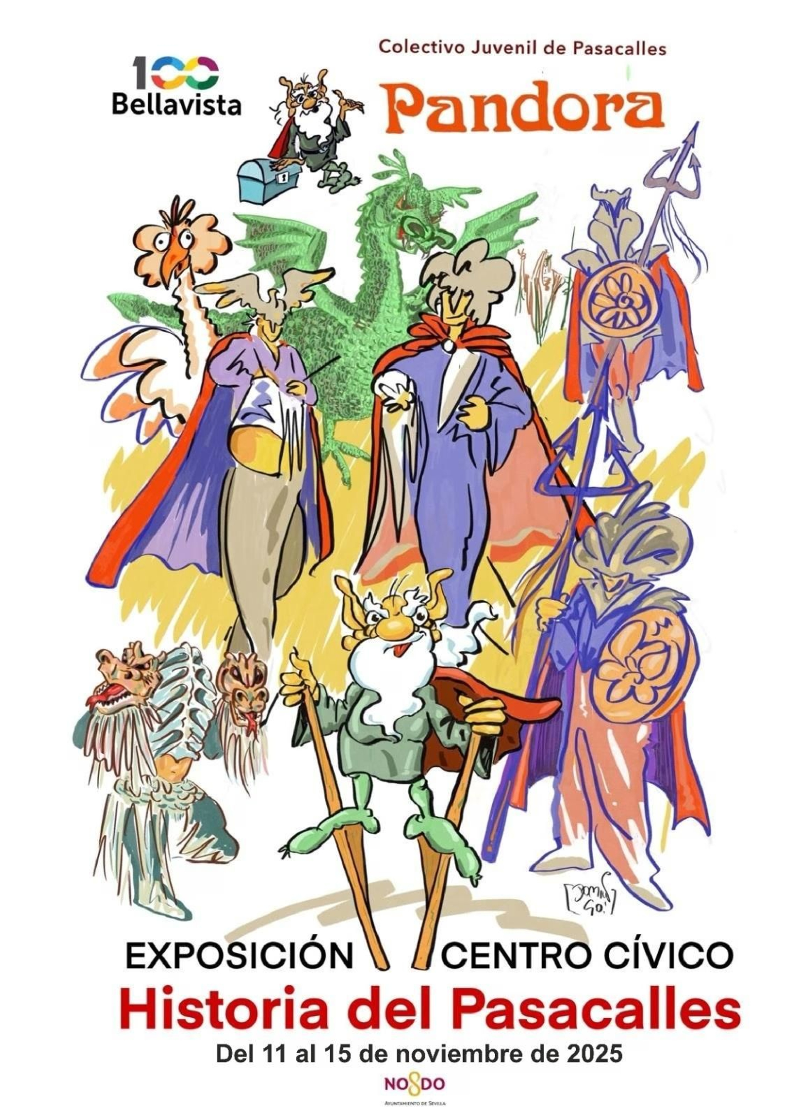 Cartel de homenaje al pasacalles.