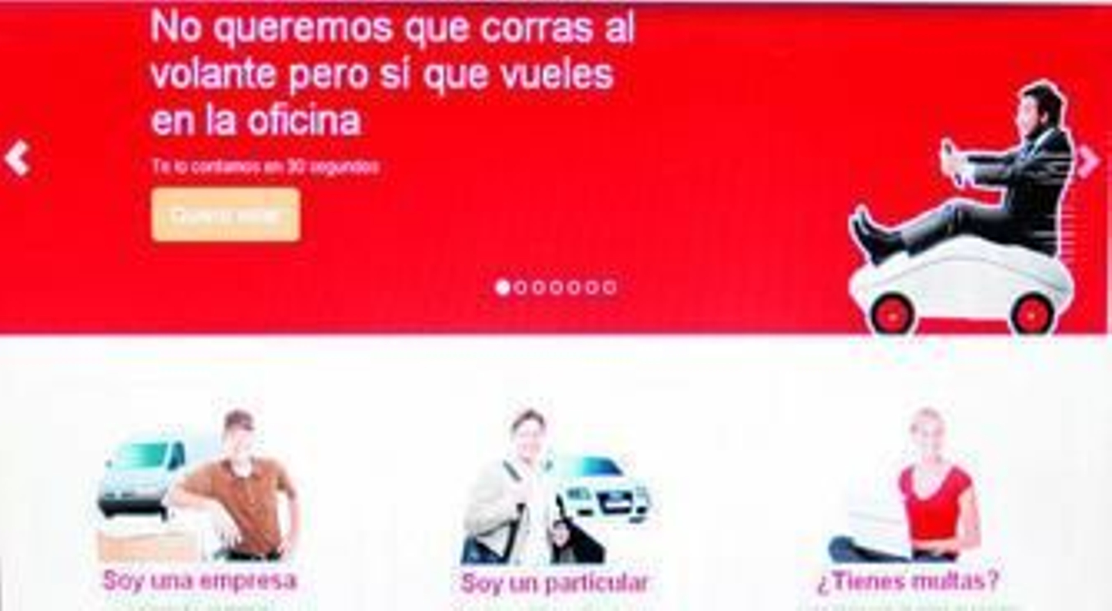 Menú principal de la aplicación 'miratusmultas.com'.