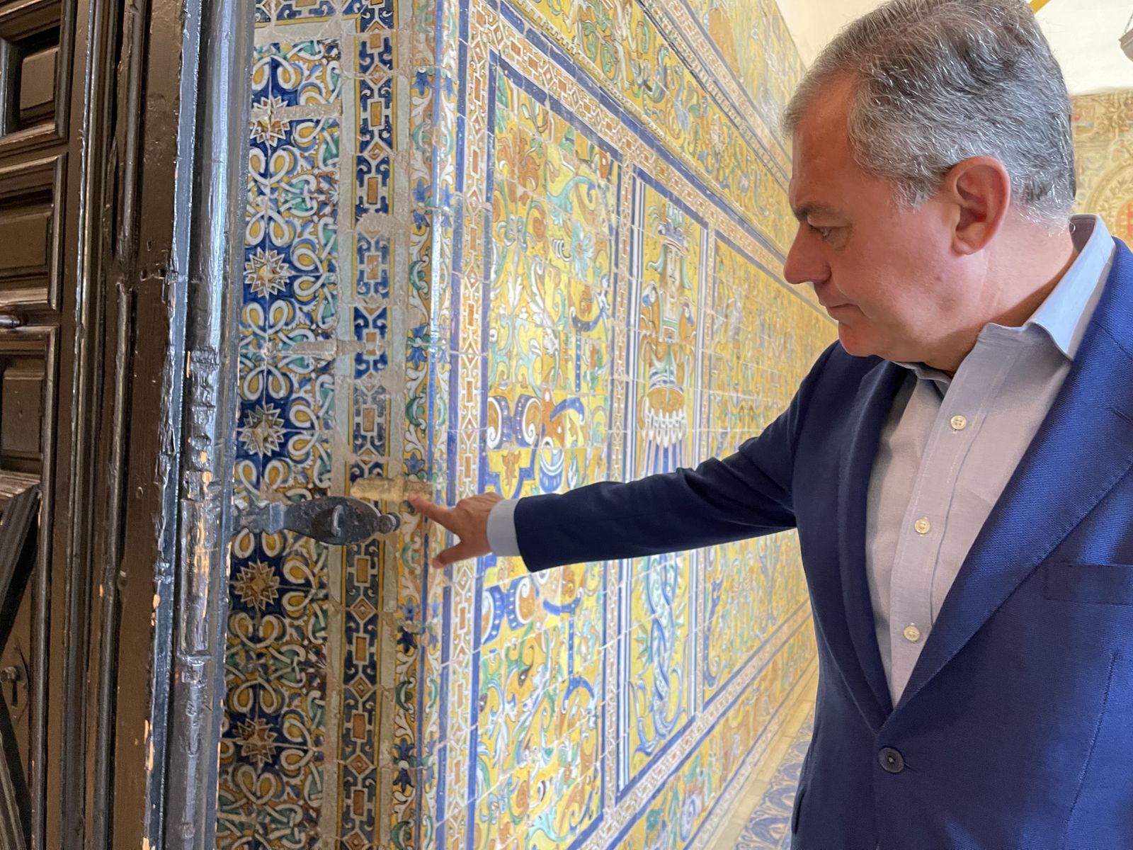 José Luis Sanz durante la visita realizada al Real Alcázar de Sevilla.