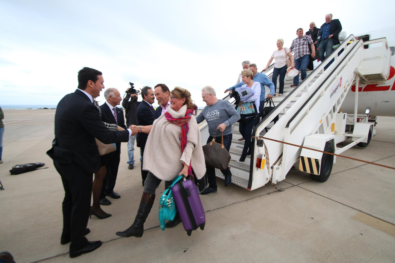 Primera llegada de pasajeros con la compañía a Almería.