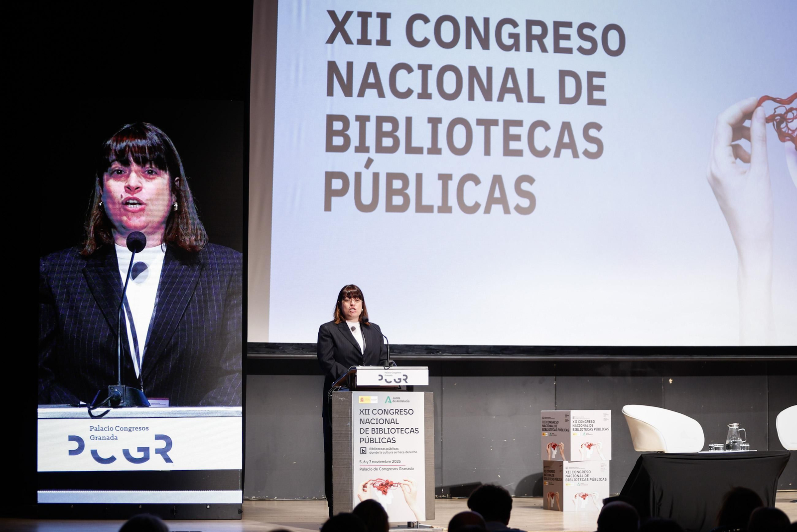 La directora general del Libro, el Cómic y la Lectura, María José Gálvez, en la inauguración del XII Congreso Nacional de Bibliotecas Públicas.