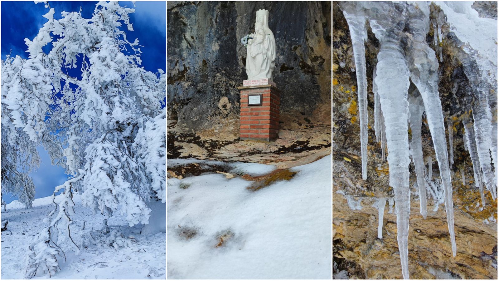 Las impresionantes imágenes de hielo y nieve que dejó la Sierra de las Nieves el año pasado.