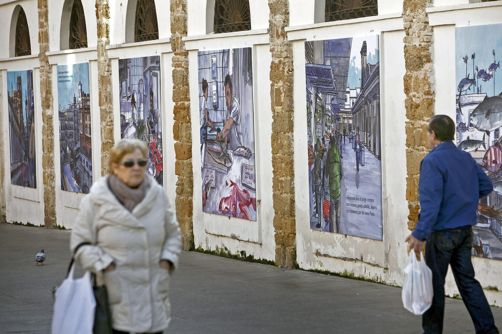 La visión de 'El mercado y el mar' de Jonathan Alcina en el Mercado de Abastos