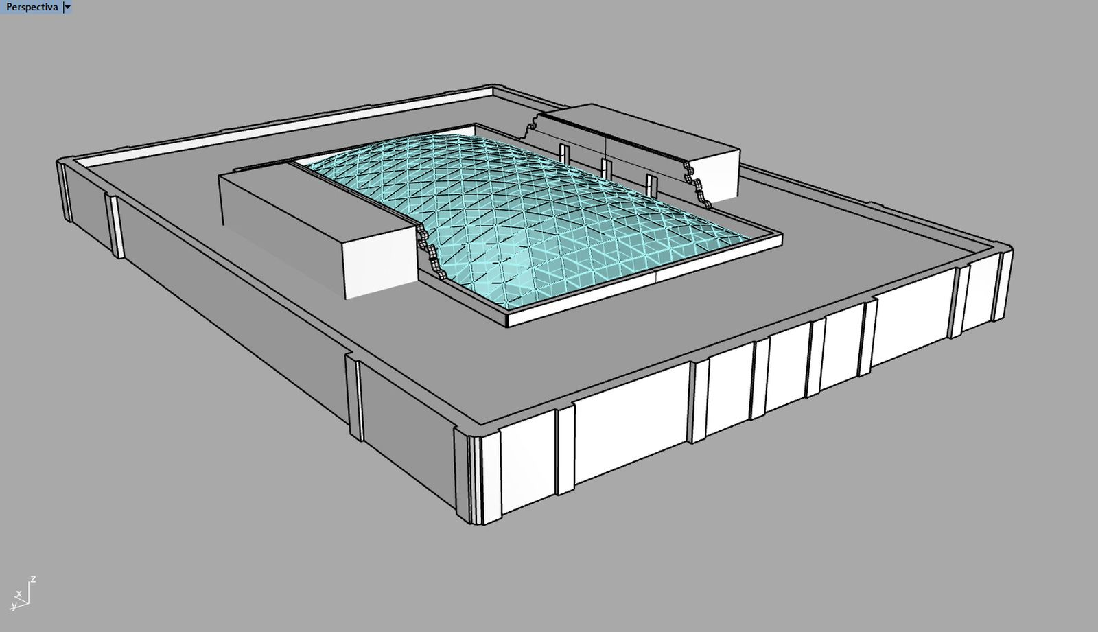 Recreación de la cubierta del Palacio Provincial.