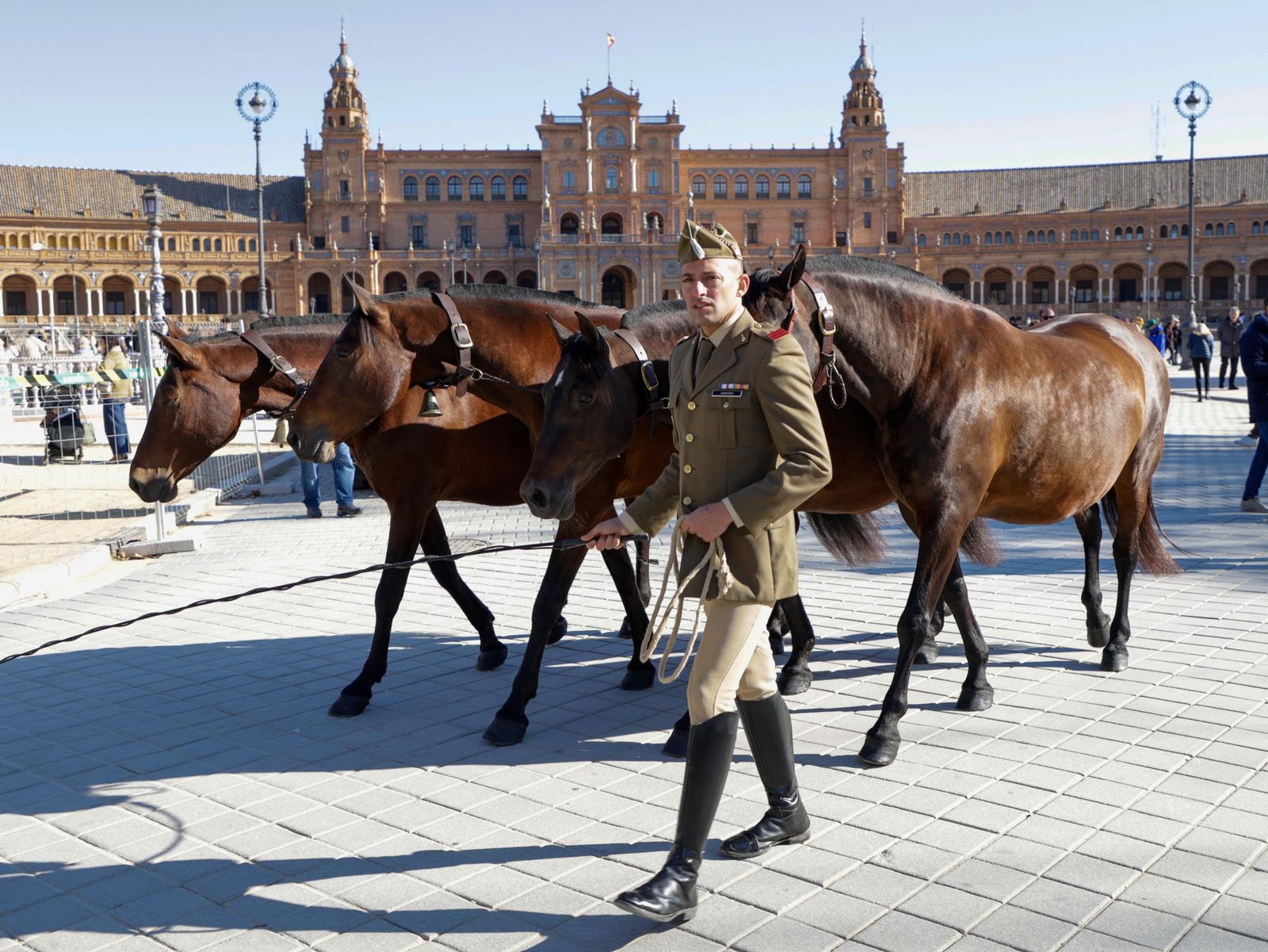 Las imágenes de la celebración del día de San Antón por la Policía Nacional en la plaza de España