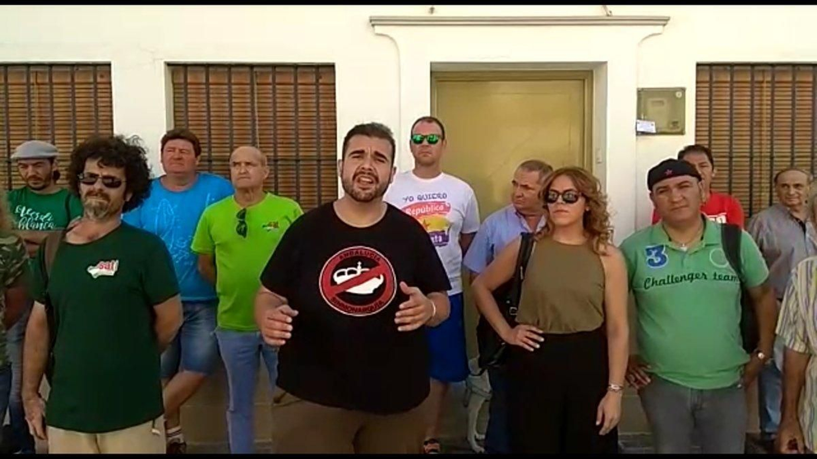 El portavoz nacional del SAT, Óscar Reina, en un acto del sindicato