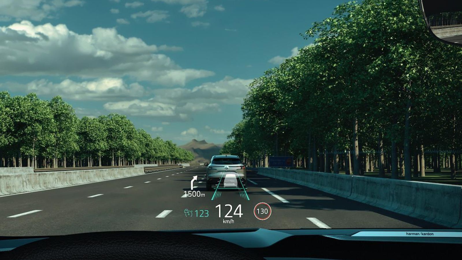 Entre el equipamiento opcional estará este HUD de 9,3" que podrán montar los niveles más altos del Austral: Iconic y Alpine.