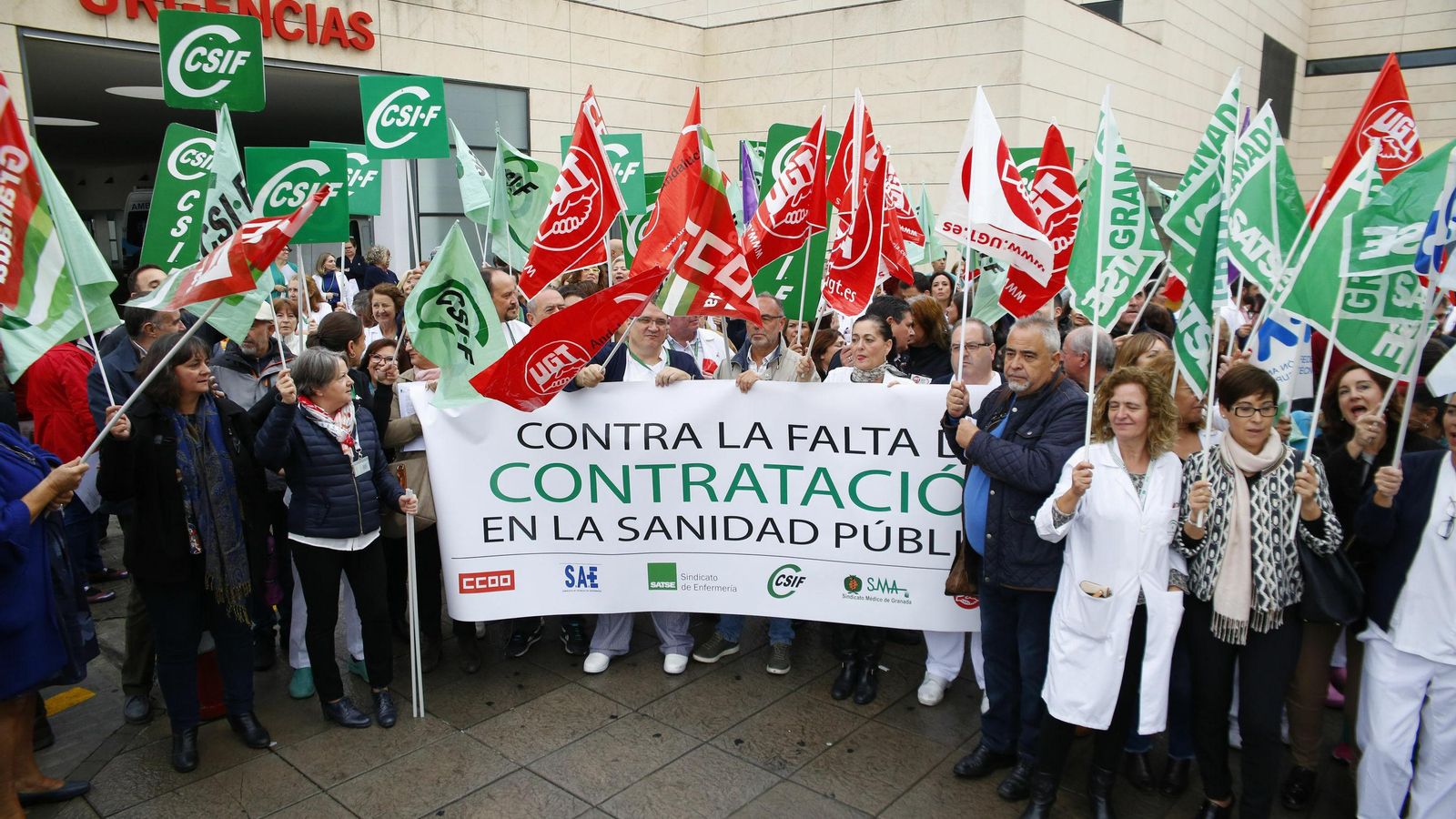 Una de las protestas tuvieron lugar en el San Cecilio