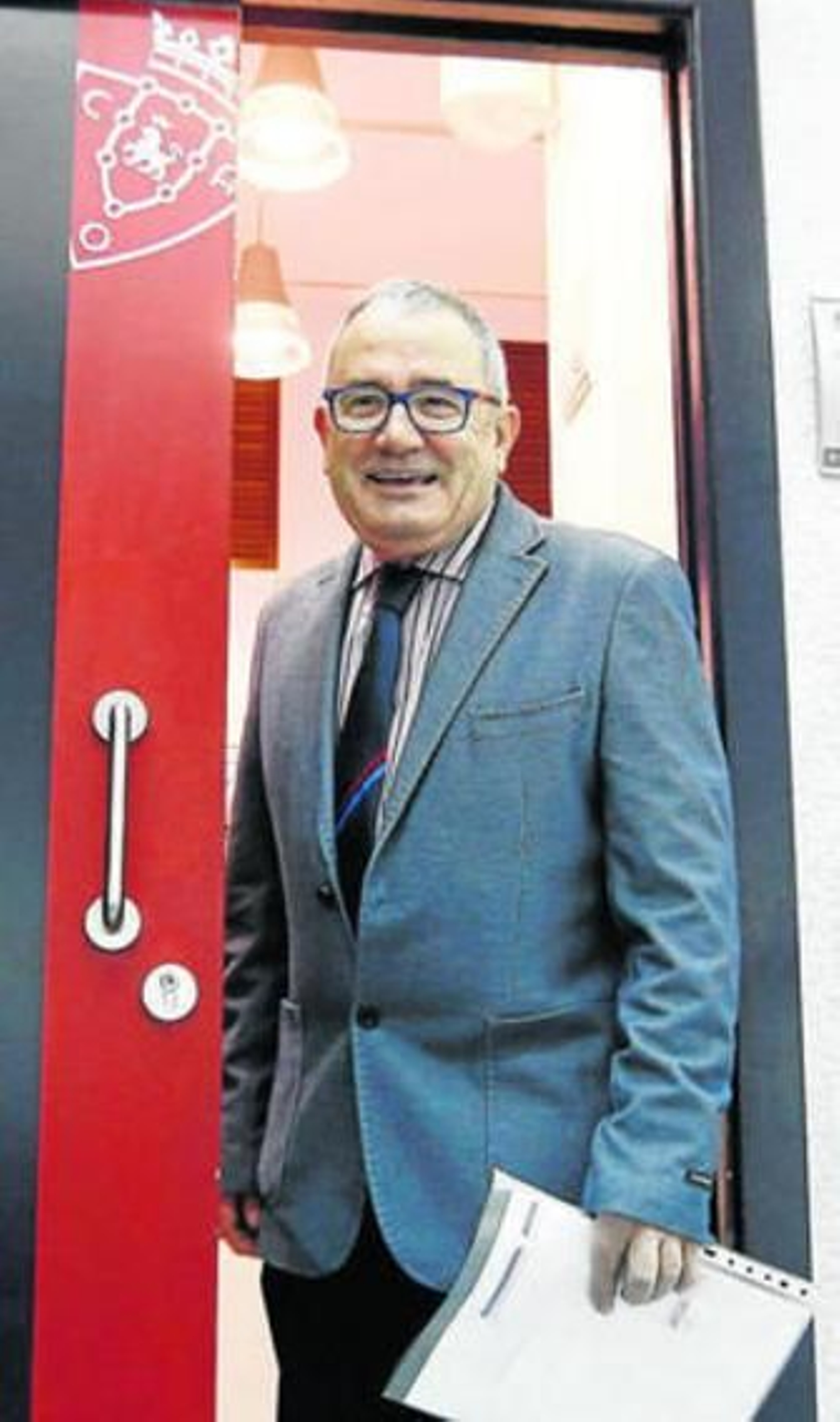 El presidente de Osasuna, Luis Sabalza, ayer en su rueda de prensa.