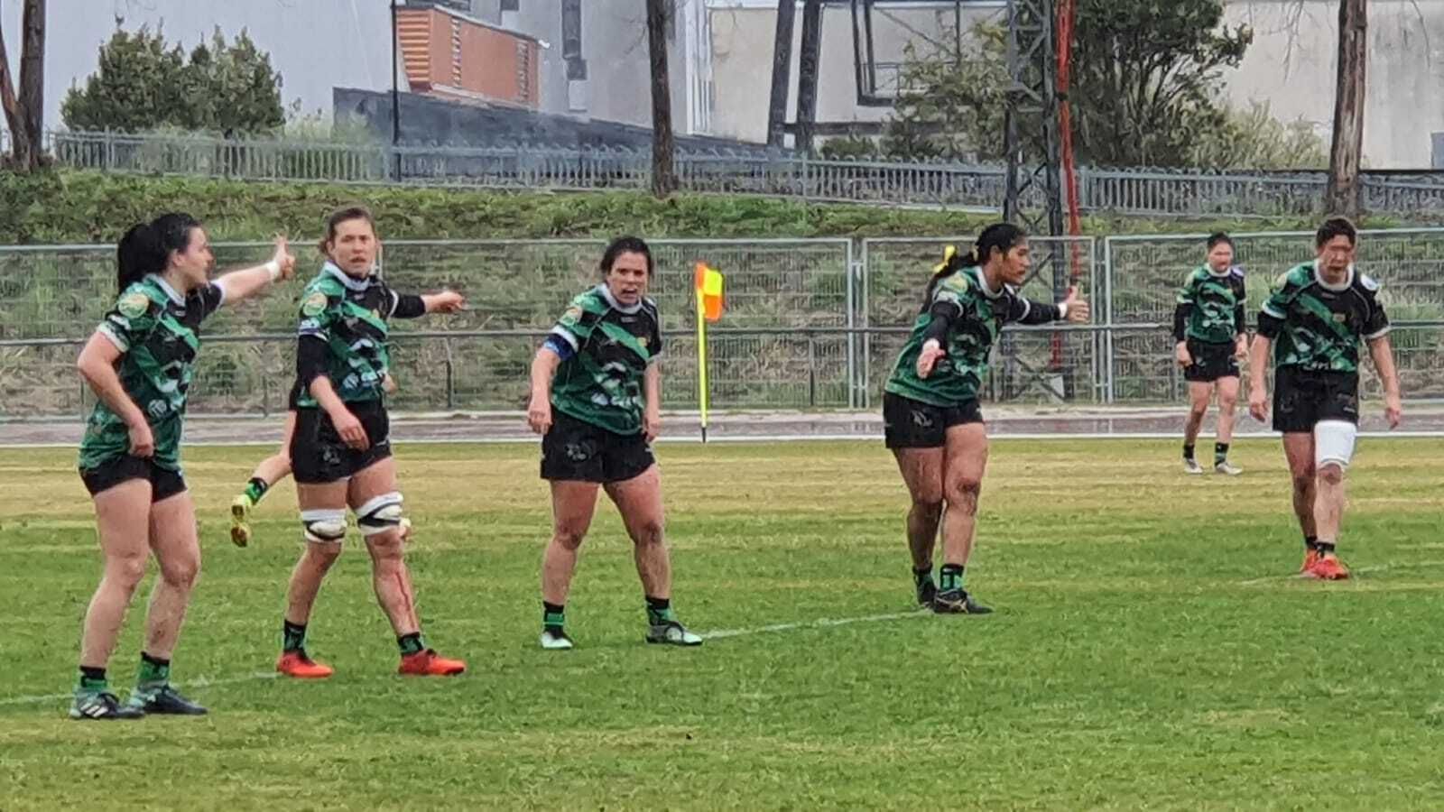 Una imagen de la línea del Corteva Cocos en su último partido en La Coruña.
