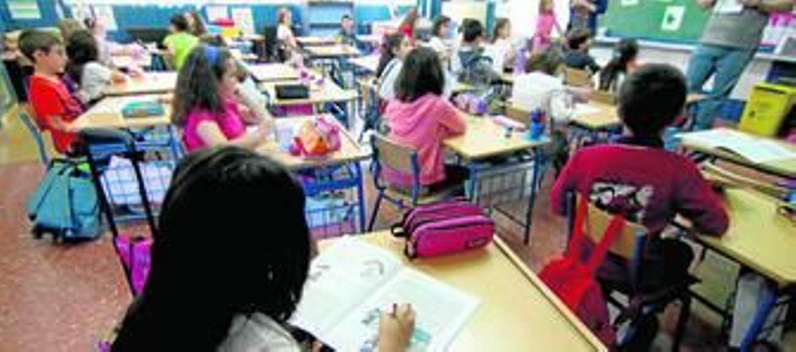 Aula de Primaria en el centro público Abencerrajes de la capital granadina.